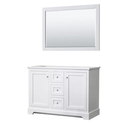 48 Inch Double Bathroom Vanity, No Countertop, No Sinks, 46 Inch Mirror - Luxe Bathroom Vanities Luxury Bathroom Fixtures Bathroom Furniture