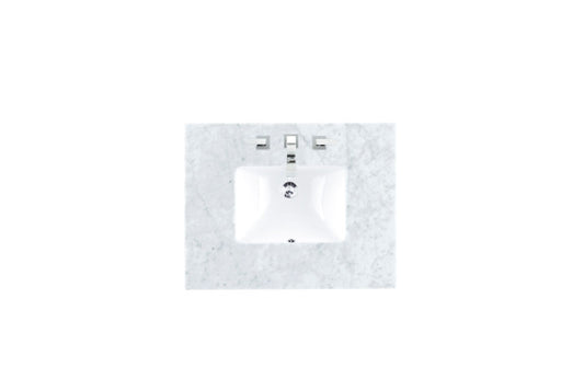 James Martin 30" Single 3 CM Top, Carrara White w/ Sink - Luxe Bathroom Vanities Luxury Bathroom Fixtures Bathroom Furniture
