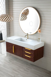 James Martin Mercer Island 48" Single Vanity with Glossy Composite Top - Luxe Bathroom Vanities