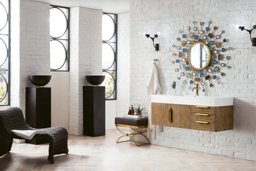 James Martin Mercer Island 48" Single Vanity with Glossy Composite Top - Luxe Bathroom Vanities