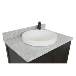 31" Single Vanity In Brown Ash Top With Gray Granite And Round Sink - Luxe Bathroom Vanities