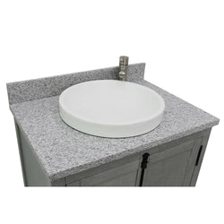 31" Single Vanity In Gray Ash Finish Top With Gray Granite And Round Sink - Luxe Bathroom Vanities