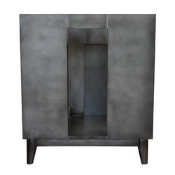 31" Single Vanity In Silvery Brown Finish Top With White Carrara And Rectangle Sink - Luxe Bathroom Vanities