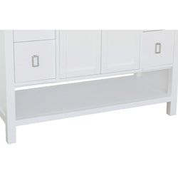 49" Single Vanity In White Finish Top With Black Galaxy And Round Sink - Luxe Bathroom Vanities