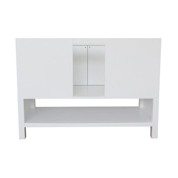 49" Single Vanity In White Finish Top With Gray Granite And Rectangle Sink - Luxe Bathroom Vanities