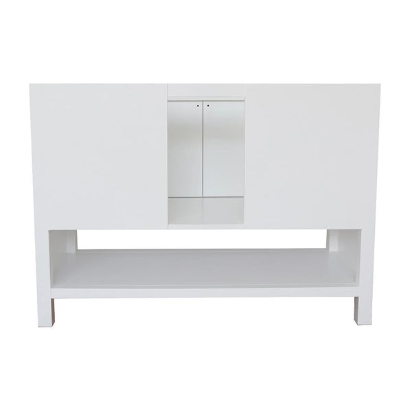 49" Single Vanity In White Finish Top With White Quartz And Rectangle Sink - Luxe Bathroom Vanities