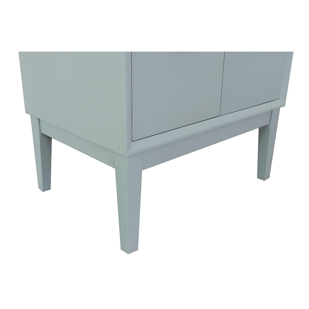 31" Single Vanity In Aqua Blue Finish Top With White Quartz And Oval Sink - Luxe Bathroom Vanities