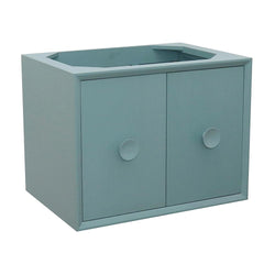30" Single Wall Mount Vanity In Aqua Blue Finish Cabinet Only - Luxe Bathroom Vanities
