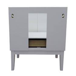 31" Single Vanity In White Finish Top With Gray Granite And Rectangle Sink - Luxe Bathroom Vanities