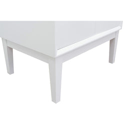 31" Single Vanity In White Finish Top With White Quartz And Round Sink - Luxe Bathroom Vanities