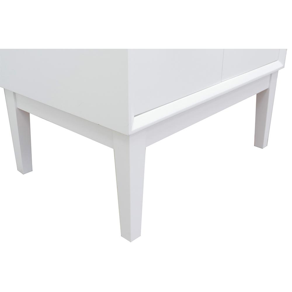 31" Single Vanity In White Finish Top With White Carrara And Rectangle Sink - Luxe Bathroom Vanities