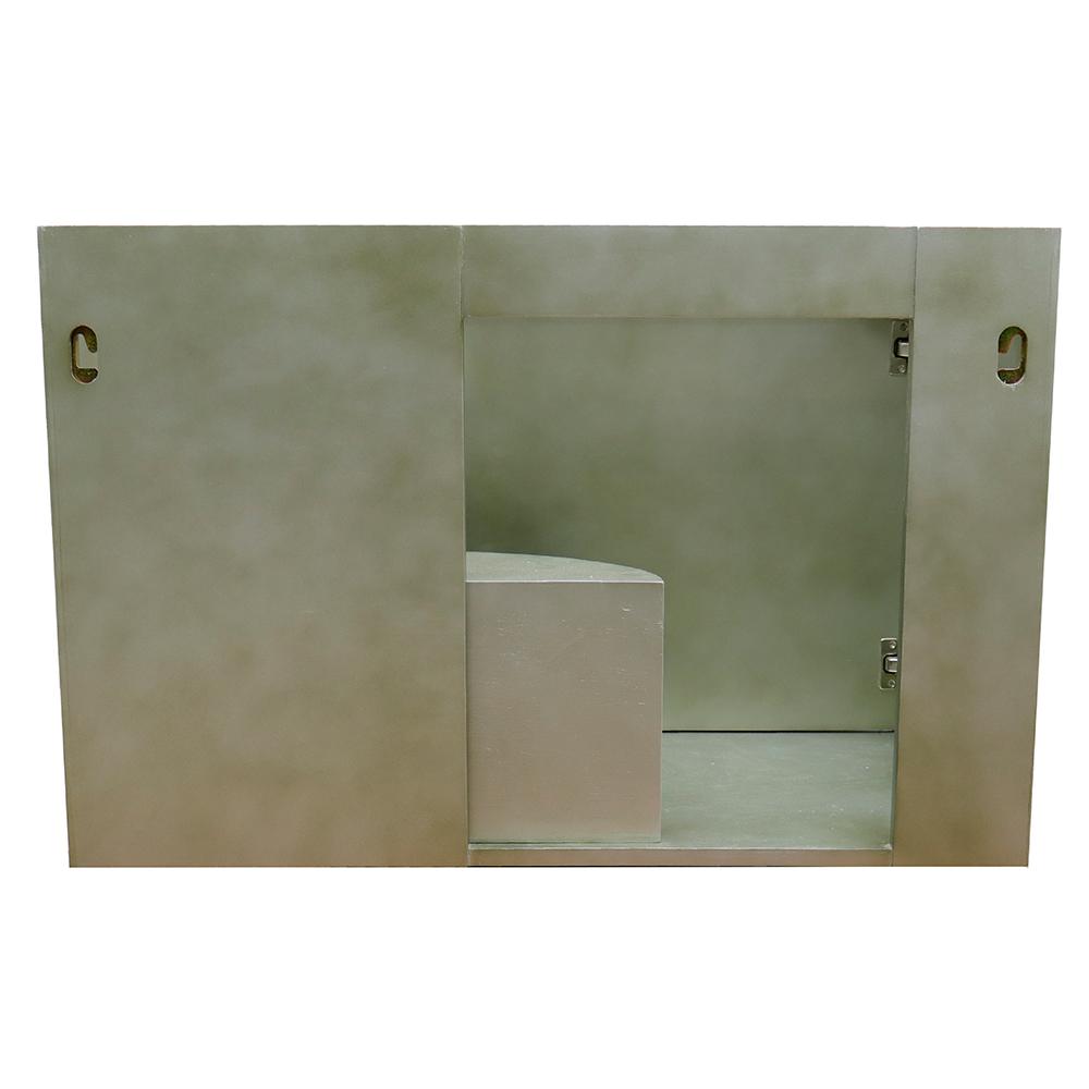 37" Single Wall Mount Vanity In Linen Brown Finish Top With Black Galaxy And Round Sink - Luxe Bathroom Vanities