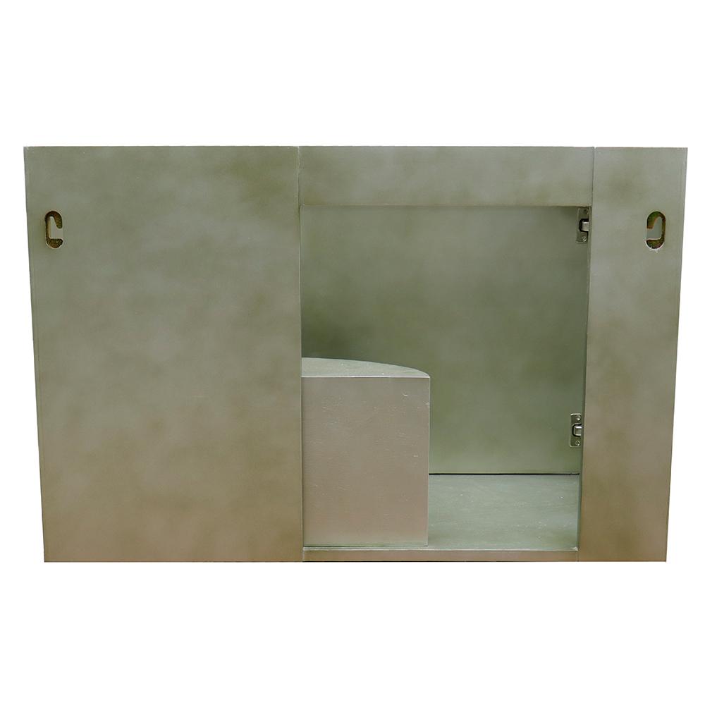 37" Single Wall Mount Vanity In Linen Brown Finish Top With White Quartz And Oval Sink - Luxe Bathroom Vanities
