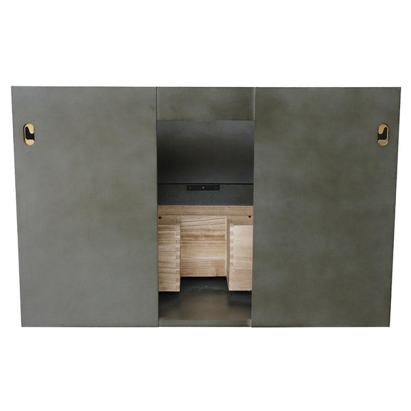 36" Single Wall Mount Vanity In Linen Gray Finish Cabinet Only - Luxe Bathroom Vanities
