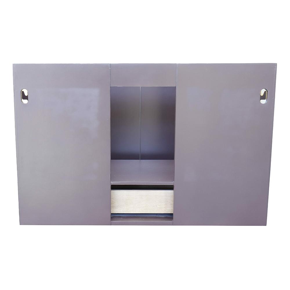 37" Single Wall Mount Vanity In Cappuccino Finish Top With White Quartz And Rectangle Sink - Luxe Bathroom Vanities