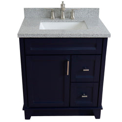 Bellaterra Home 31" Single sink vanity in White finish with Black galaxy granite with rectangle sink - Luxe Bathroom Vanities