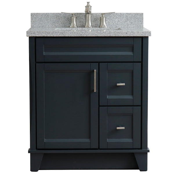 Bellaterra Home 31" Single sink vanity in White finish with Black galaxy granite with rectangle sink - Luxe Bathroom Vanities