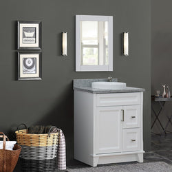 Bellaterra Home 31" Single sink vanity in White finish with Black galaxy granite with round sink - Luxe Bathroom Vanities