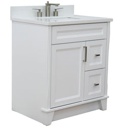 Bellaterra Home 31" Single sink vanity in White finish with Black galaxy granite with rectangle sink - Luxe Bathroom Vanities