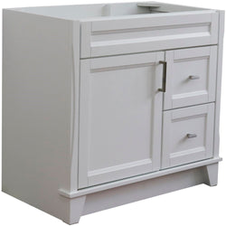 Bellaterra Home 36" Single sink vanity in White finish- cabinet only - Left door - Luxe Bathroom Vanities