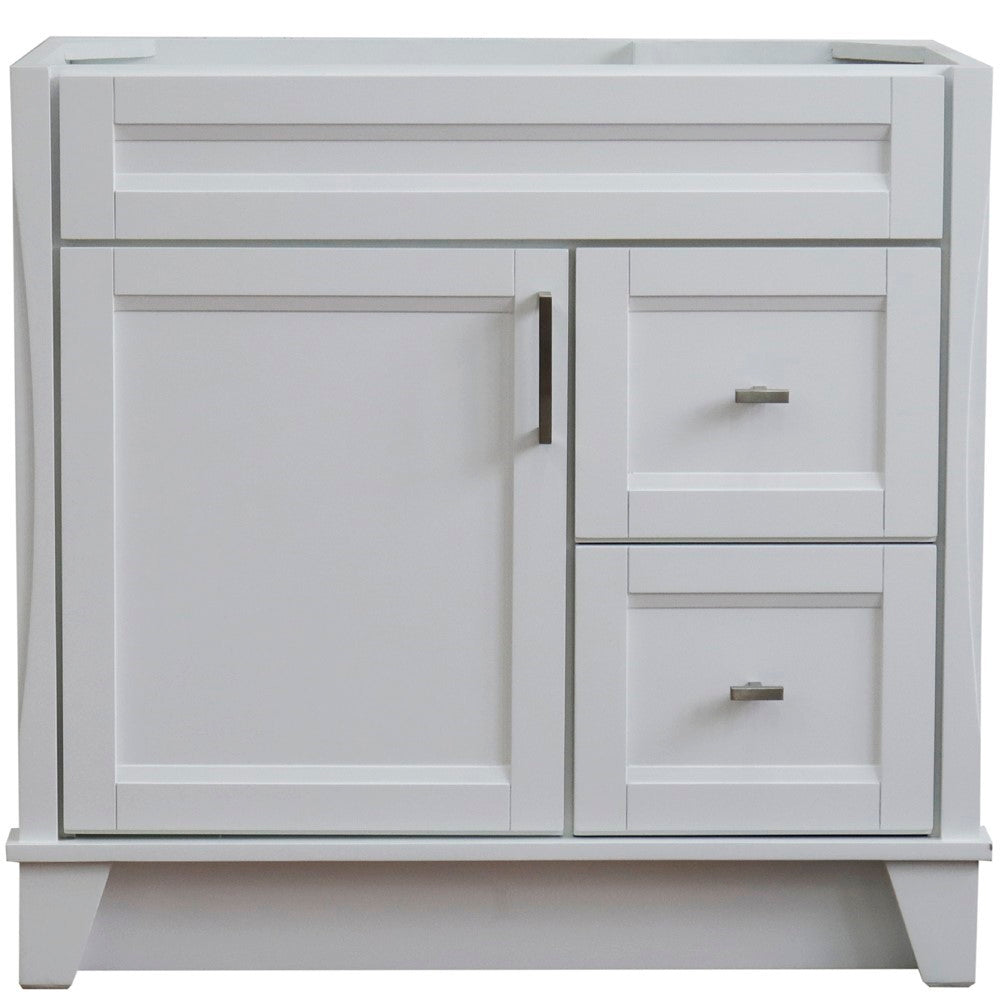 Bellaterra Home 36" Single sink vanity in White finish- cabinet only - Left door - Luxe Bathroom Vanities