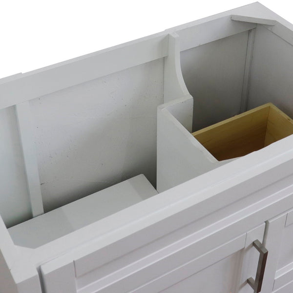 Bellaterra Home 36" Single sink vanity in White finish- cabinet only - Left door - Luxe Bathroom Vanities
