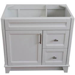 Bellaterra Home 36" Single sink vanity in White finish- cabinet only - Left door - Luxe Bathroom Vanities