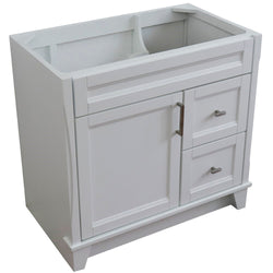 Bellaterra Home 36" Single sink vanity in White finish- cabinet only - Left door - Luxe Bathroom Vanities