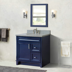 Bellaterra Home 37" Single sink vanity in White finish with Black galaxy granite and Left door/Center sink - Luxe Bathroom Vanities