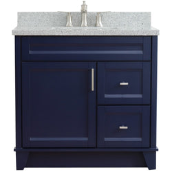 Bellaterra Home 37" Single sink vanity in White finish with Black galaxy granite and Left door/Center sink - Luxe Bathroom Vanities