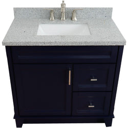 Bellaterra Home 37" Single sink vanity in White finish with Black galaxy granite and Left door/Center sink - Luxe Bathroom Vanities