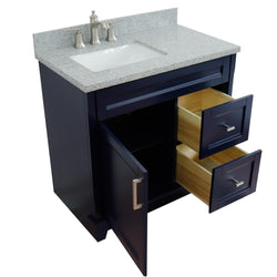 Bellaterra Home 37" Single sink vanity in White finish with Black galaxy granite and Left door/Left sink - Luxe Bathroom Vanities