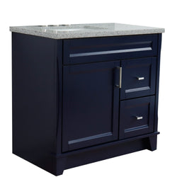 Bellaterra Home 37" Single sink vanity in White finish with Black galaxy granite and Left door/Left sink - Luxe Bathroom Vanities