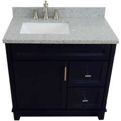 Bellaterra Home 37" Single sink vanity in White finish with Black galaxy granite and Left door/Left sink - Luxe Bathroom Vanities