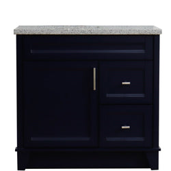 Bellaterra Home 37" Single sink vanity in White finish with Black galaxy granite and Left door/Left sink - Luxe Bathroom Vanities