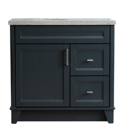 Bellaterra Home 37" Single sink vanity in White finish with Black galaxy granite and and Left door/Left sink - Luxe Bathroom Vanities