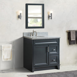 Bellaterra Home 37" Single sink vanity in White finish with Black galaxy granite and and Left door/Left sink - Luxe Bathroom Vanities