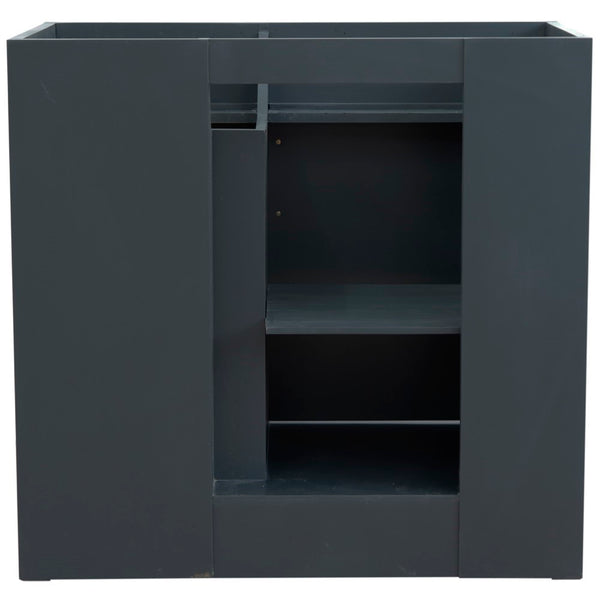 Bellaterra Home 37" Single sink vanity in White finish with Black galaxy granite and Left door/Round Left sink - Luxe Bathroom Vanities