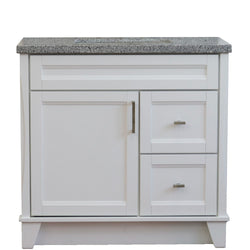 Bellaterra Home 37" Single sink vanity in White finish with Black galaxy granite and Left door/Center sink - Luxe Bathroom Vanities