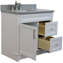 Bellaterra Home 37" Single sink vanity in White finish with Black galaxy granite and Left door/Left sink - Luxe Bathroom Vanities