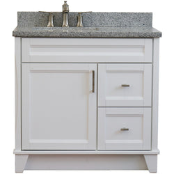 Bellaterra Home 37" Single sink vanity in White finish with Black galaxy granite and Left door/Left sink - Luxe Bathroom Vanities