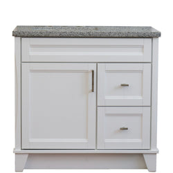 Bellaterra Home 37" Single sink vanity in White finish with Black galaxy granite and Left door/Left sink - Luxe Bathroom Vanities