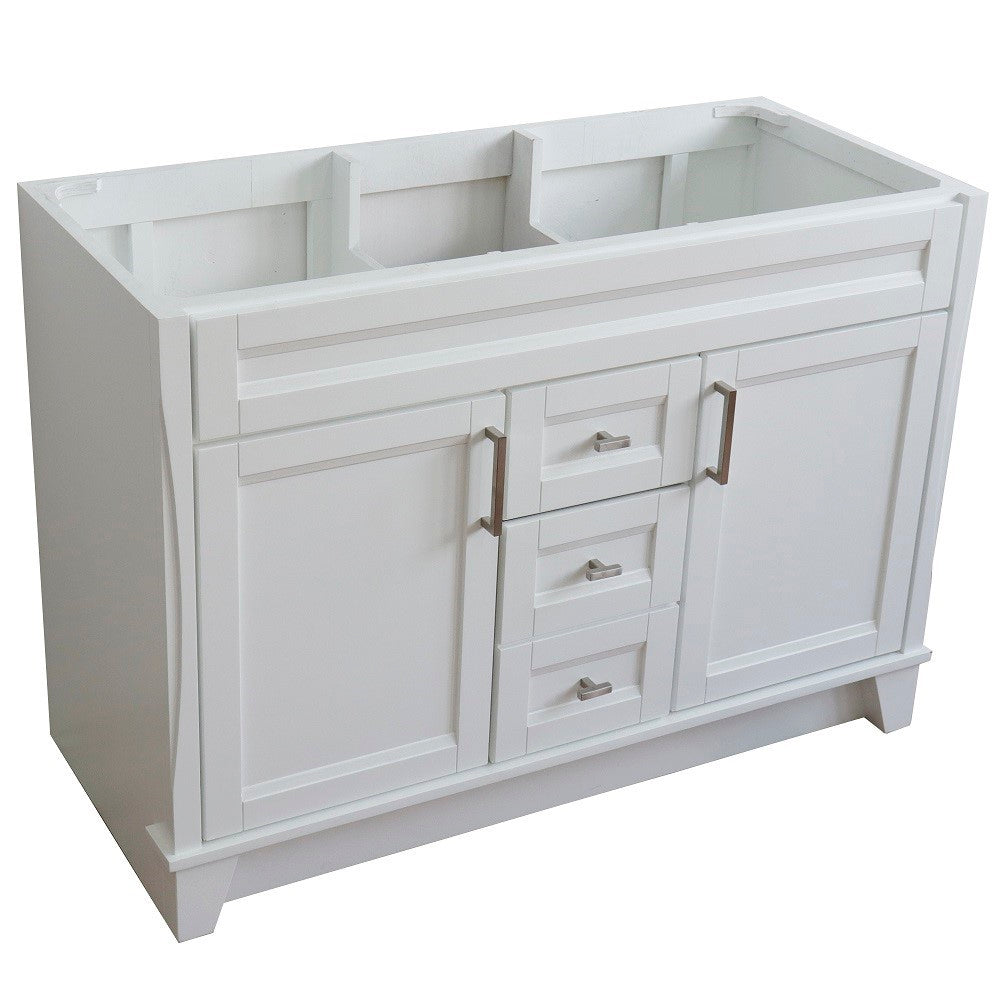 Bellaterra Home 48" Double sink vanity in White finish- cabinet only - Luxe Bathroom Vanities