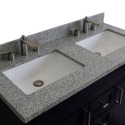 Bellaterra Home 48" Double sink vanity in White finish with Black galaxy granite and rectangle sink - Luxe Bathroom Vanities