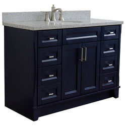 Bellaterra Home 49" Single sink vanity in White finish with Black galaxy granite and and oval sink - Luxe Bathroom Vanities