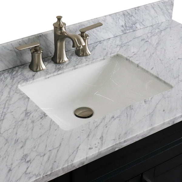 Bellaterra Home 400700-49S 49" Single sink vanity in White finish with Black galaxy granite and rectangle sink