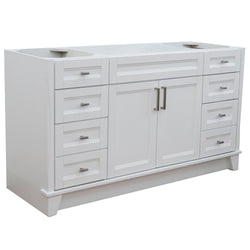 Bellaterra Home 60" Single sink vanity in White finish- cabinet only - Luxe Bathroom Vanities