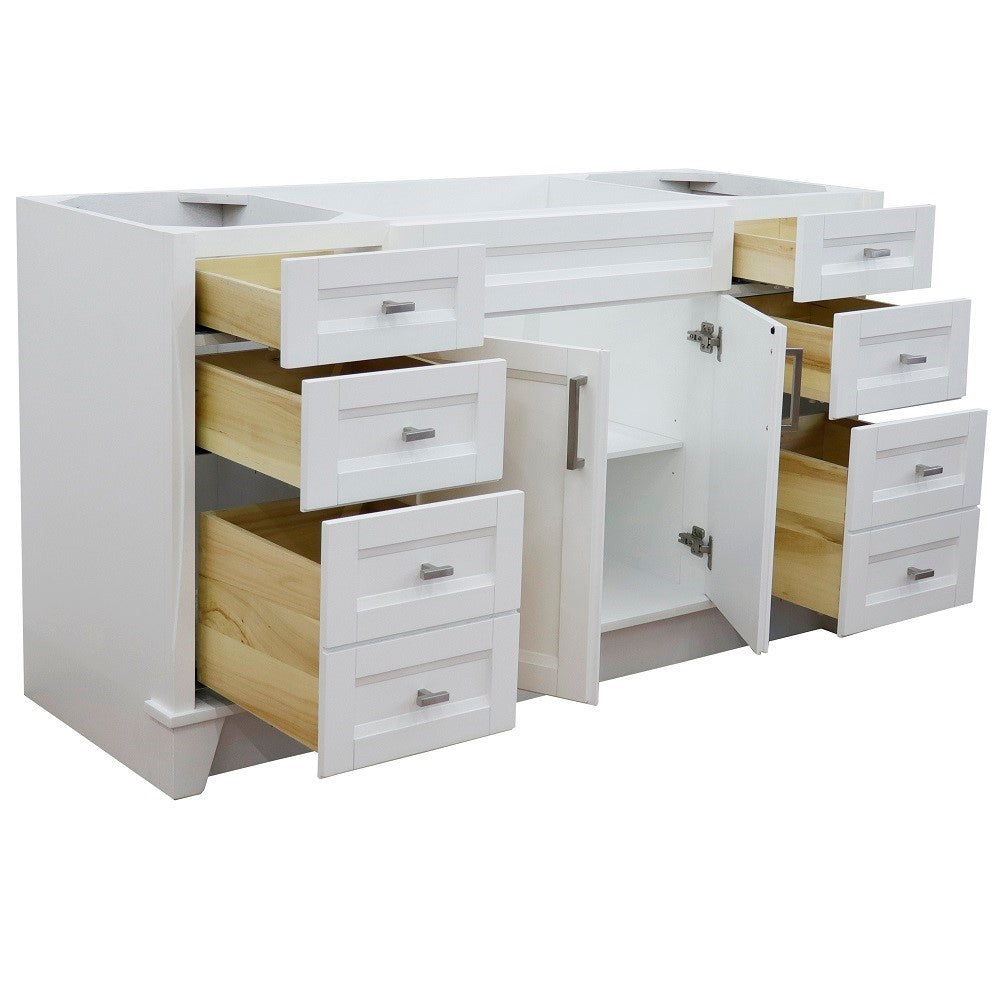 Bellaterra Home 60" Single sink vanity in White finish- cabinet only - Luxe Bathroom Vanities