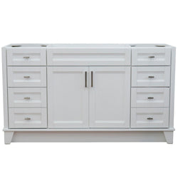 Bellaterra Home 60" Single sink vanity in White finish- cabinet only - Luxe Bathroom Vanities