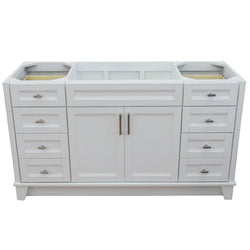 Bellaterra Home 60" Single sink vanity in White finish- cabinet only - Luxe Bathroom Vanities